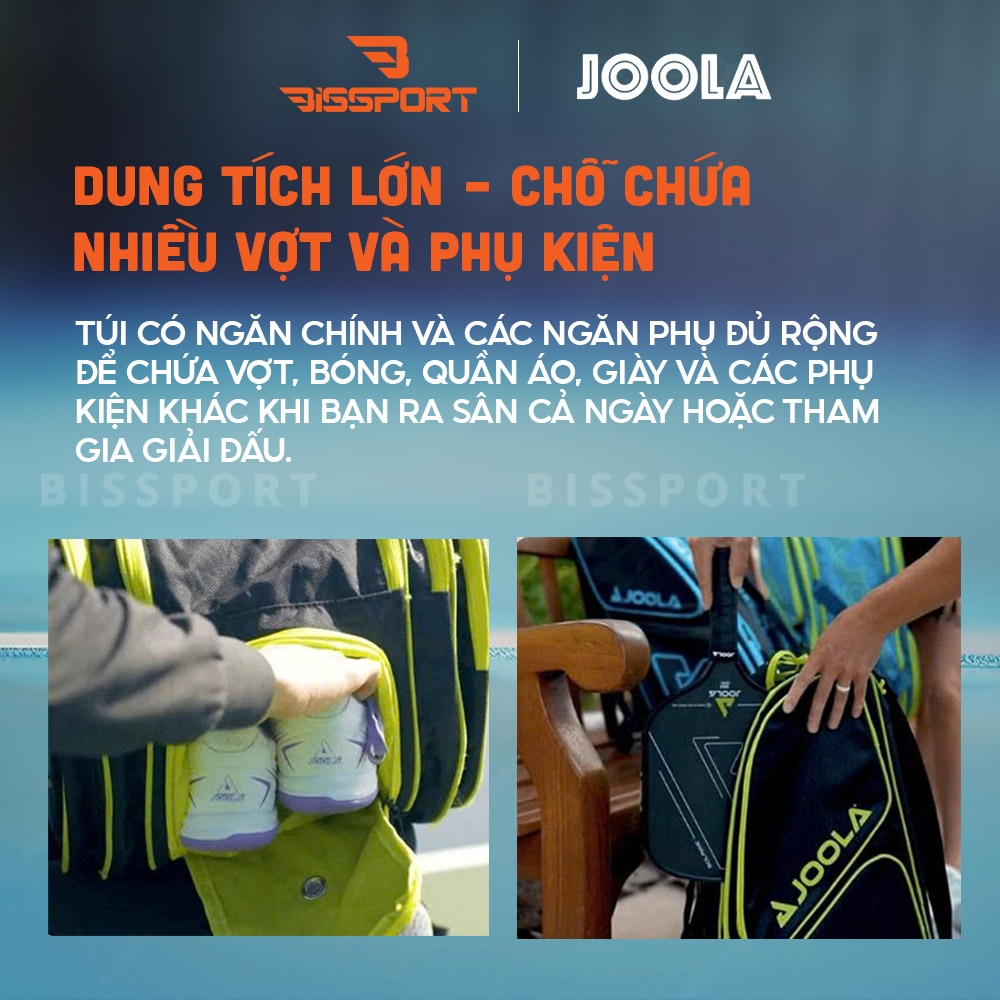 Túi Pickleball JOOLA Tour Elite Pro Chính Hãng - Đen Vàng - Rộng Rãi - Bền Bỉ - Có Ngăn Vợt & Giày Riêng - Có Nhiều Ngăn